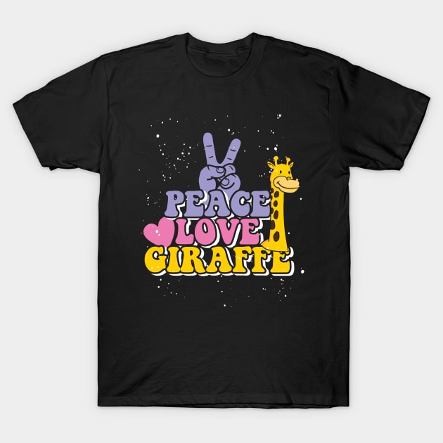 peace love giraffe animal T-Shirt by ShirtsShirtsndmoreShirts